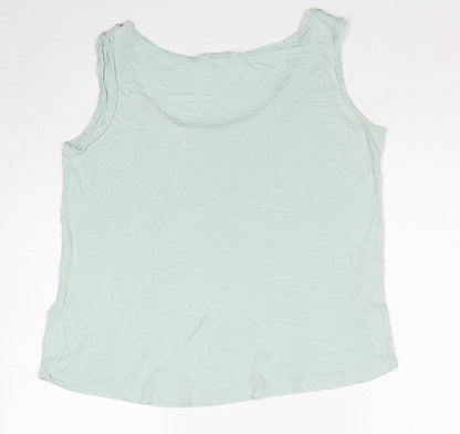 Monsoon Womens Green Viscose Basic Tank Size 16 Scoop Neck - Embellished