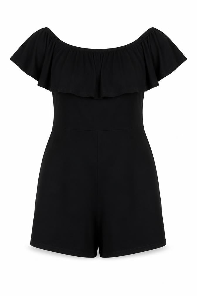 Missguided Womens Black Viscose Playsuit One-Piece Size 8 Pullover
