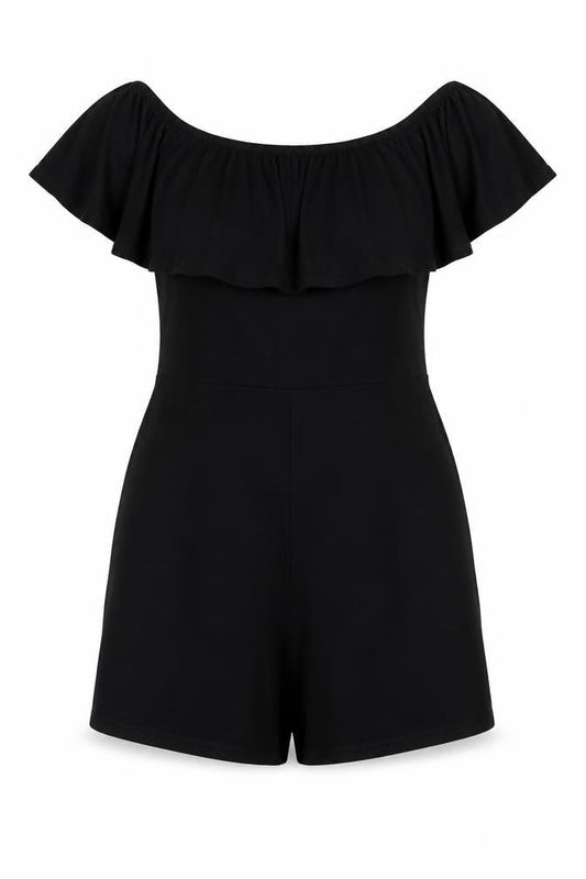 Missguided Womens Black Viscose Playsuit One-Piece Size 8 Pullover