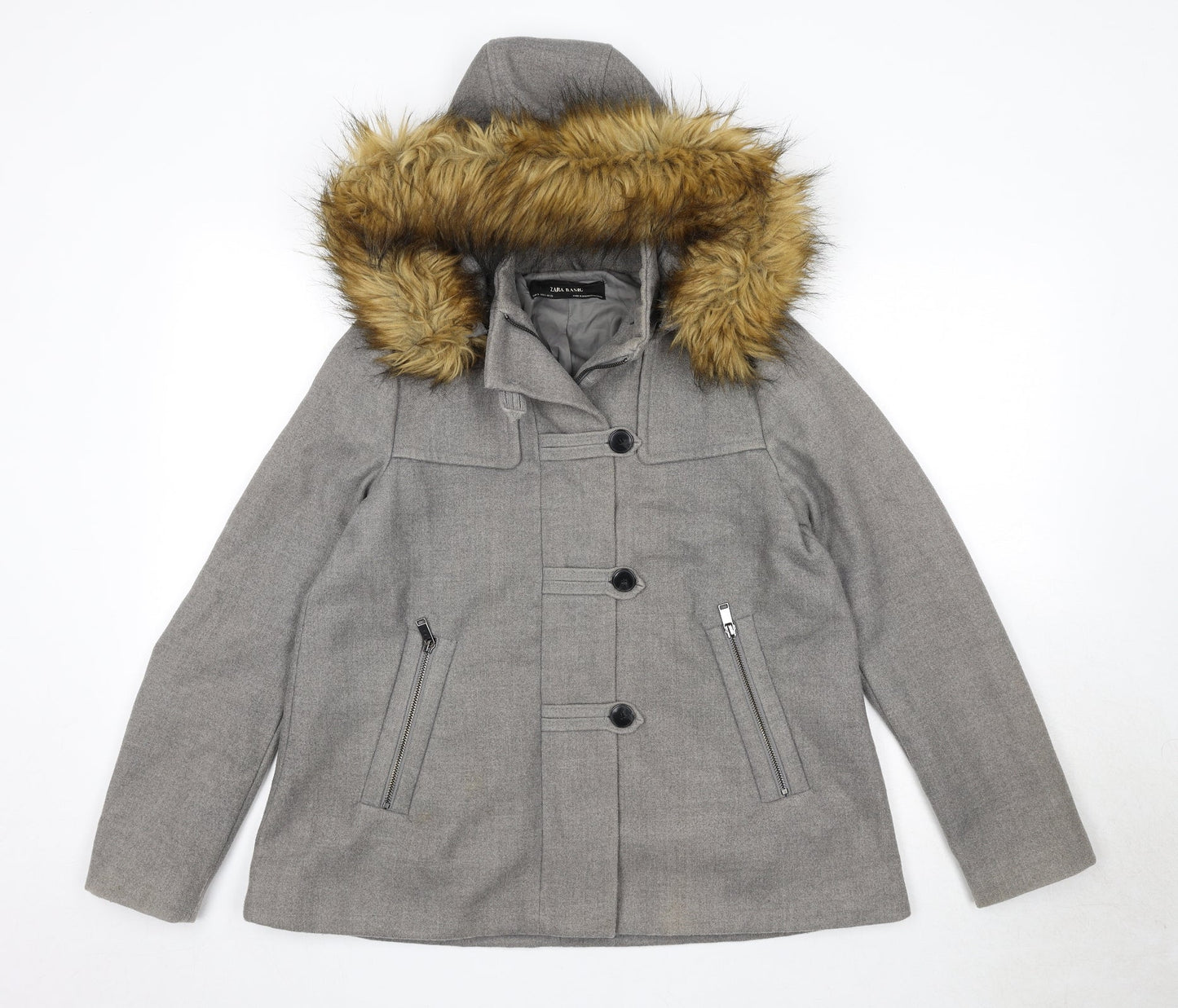 Zara Womens Grey Jacket Size S Zip