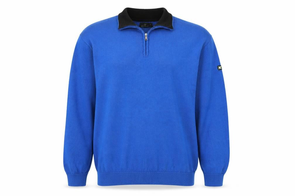 Stuburt Mens Blue Mock Neck Acrylic Pullover Jumper Size XL Long Sleeve
