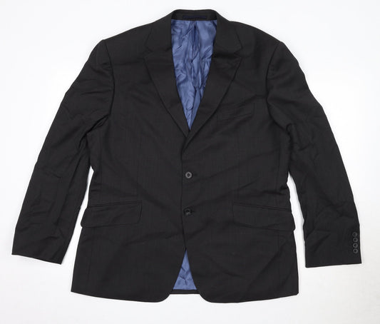 Marks and Spencer Mens Black Wool Jacket Suit Jacket Size 42 Regular