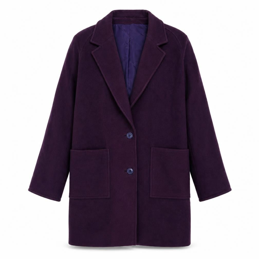 Planet Womens Purple Overcoat Coat Size 10 Button