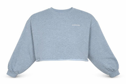 H&M Womens Blue Cotton Pullover Sweatshirt Size M - Grateful & Honest, Cropped