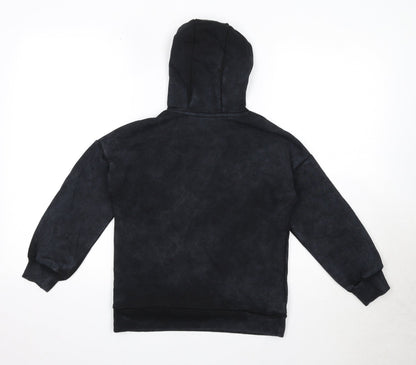 Preloved Marks and Spencer Girls Black Polyester Pullover Hoodie Size 7-8 Years Pullover - Stranger Things - Back