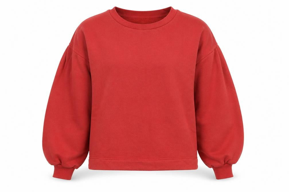 Zara Womens Red Cotton Pullover Sweatshirt Size S