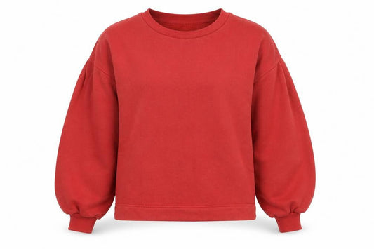 Zara Womens Red Cotton Pullover Sweatshirt Size S