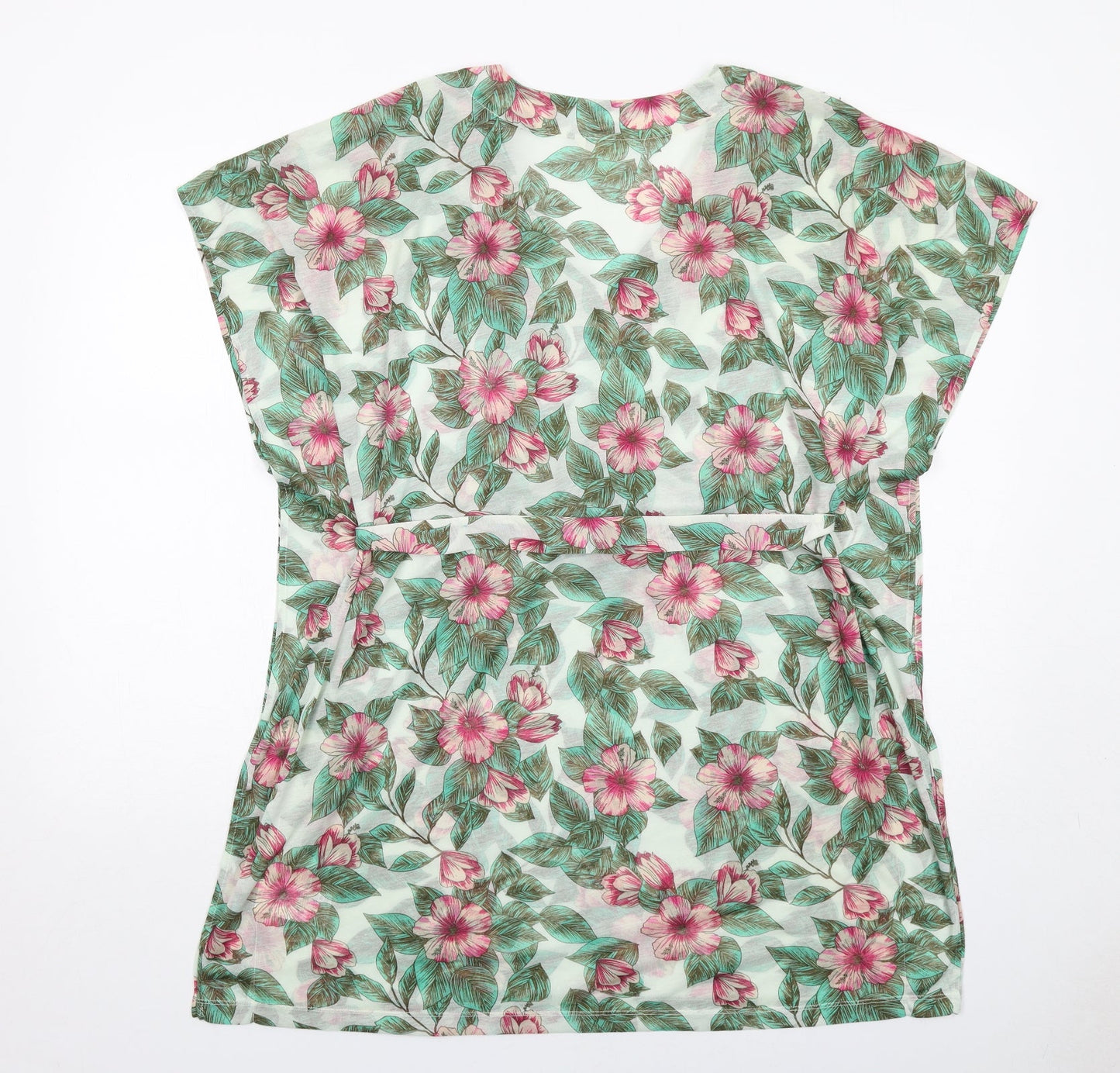 H&M Womens Multicoloured Floral Polyester Mini Size S V-Neck Pullover