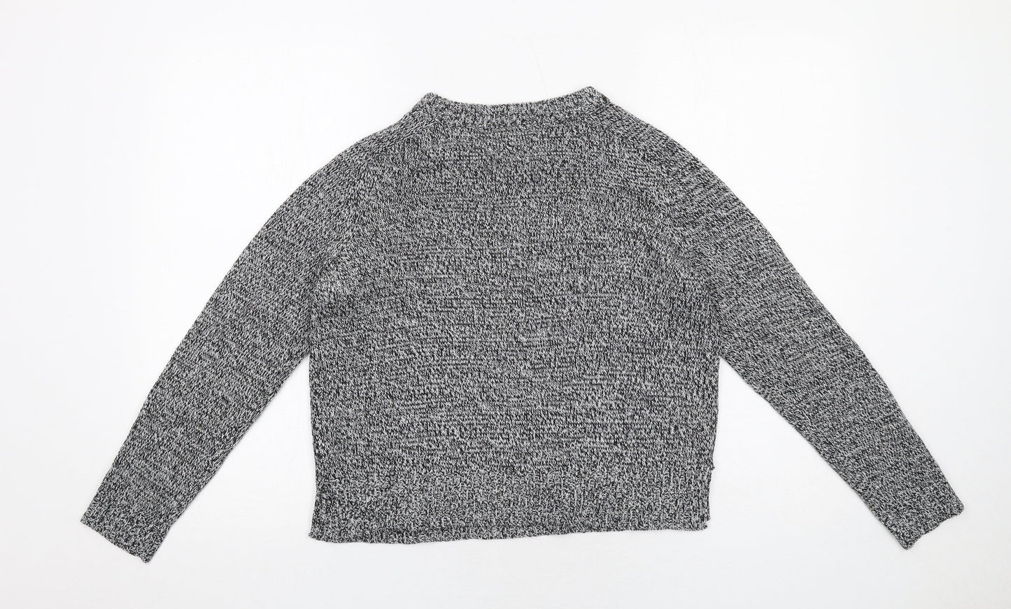 H&M Womens Grey Round Neck Acrylic Pullover Jumper Size S