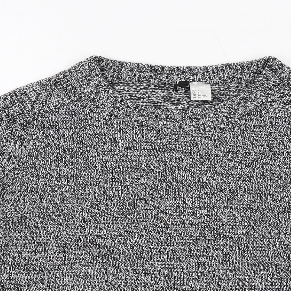 H&M Womens Grey Round Neck Acrylic Pullover Jumper Size S