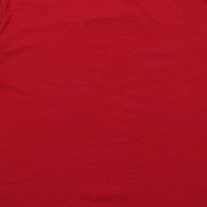 VIZ A VIZ Womens Red Polyester Basic T-Shirt Size 12 V-Neck