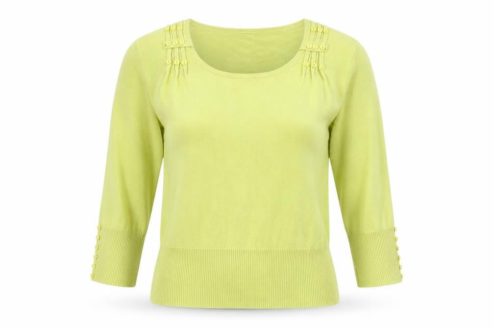Roman Womens Yellow Round Neck Viscose Pullover Jumper Size 10