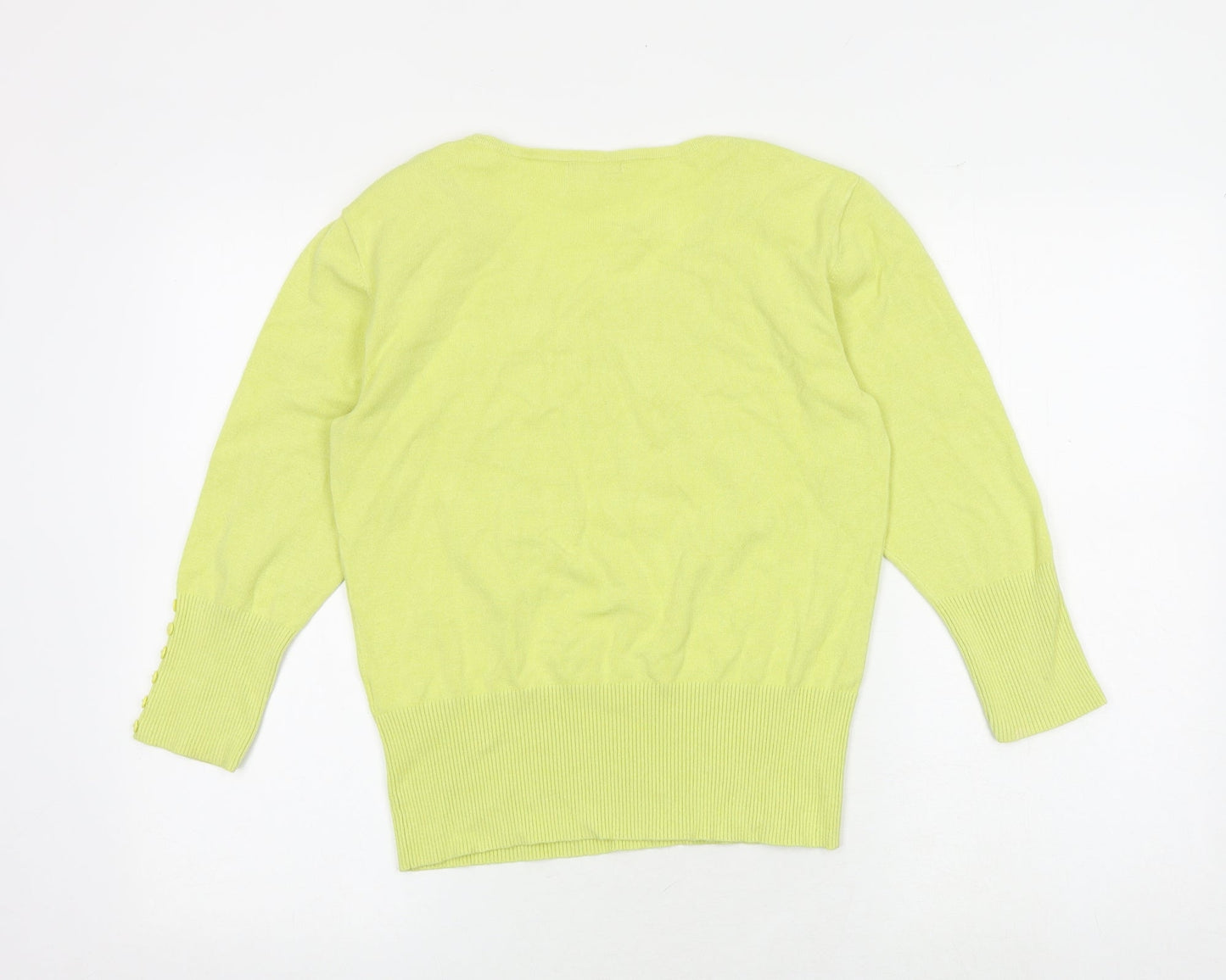 Roman Womens Yellow Round Neck Viscose Pullover Jumper Size 10
