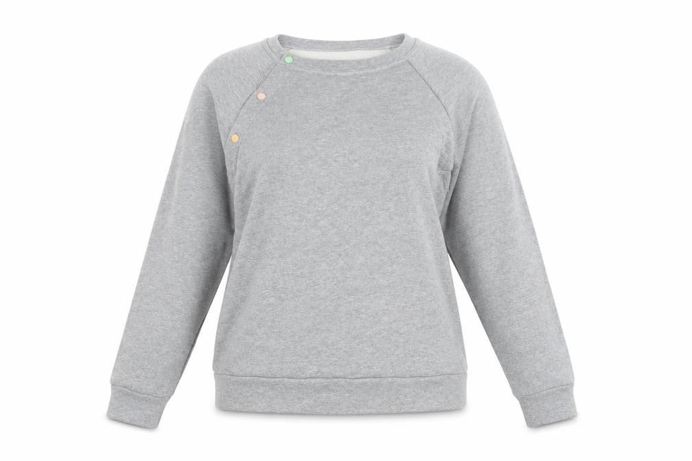 Fit Bumps and Mums Womens Grey Cotton Pullover Sweatshirt Size M Pullover