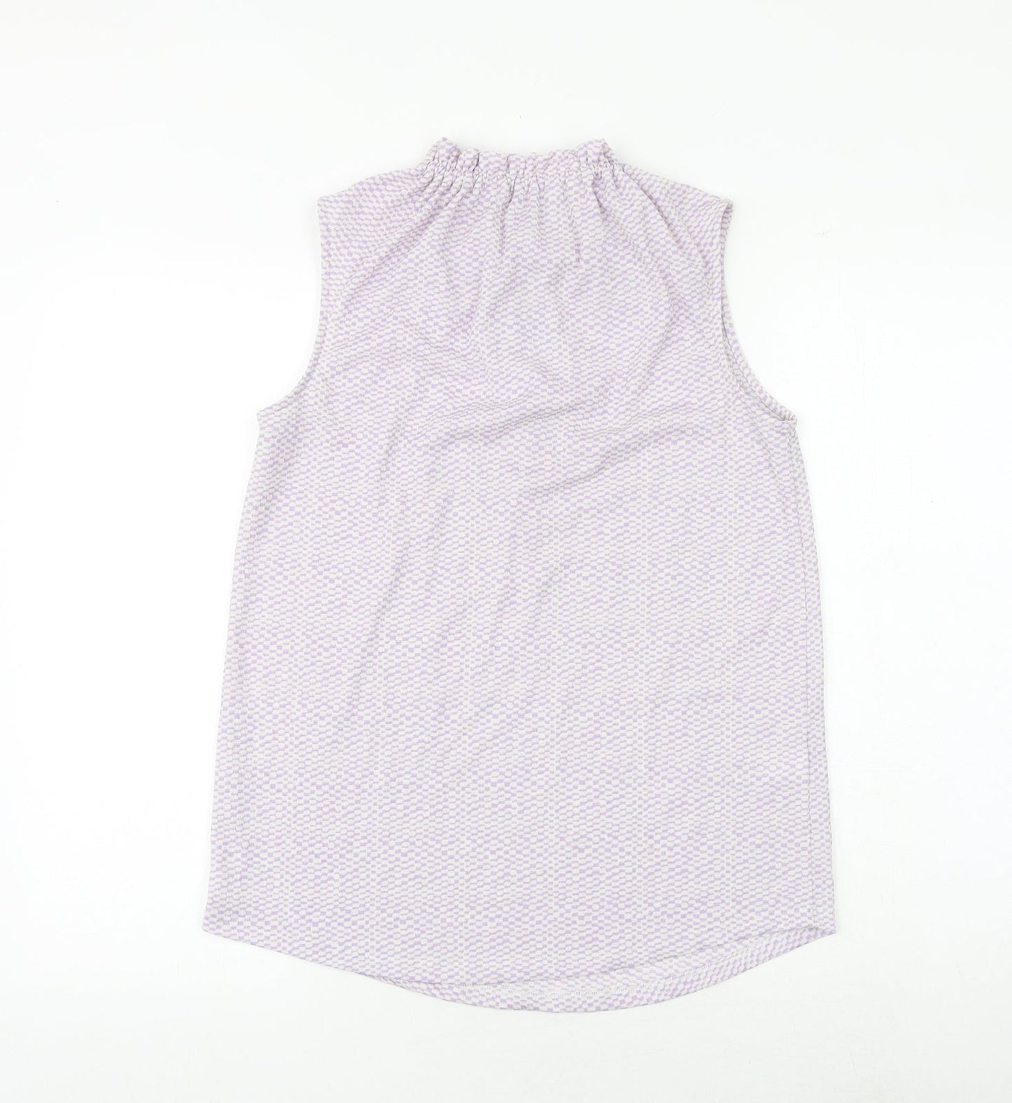NEXT Womens Purple Check Polyester Basic Tank Size 8 Round Neck