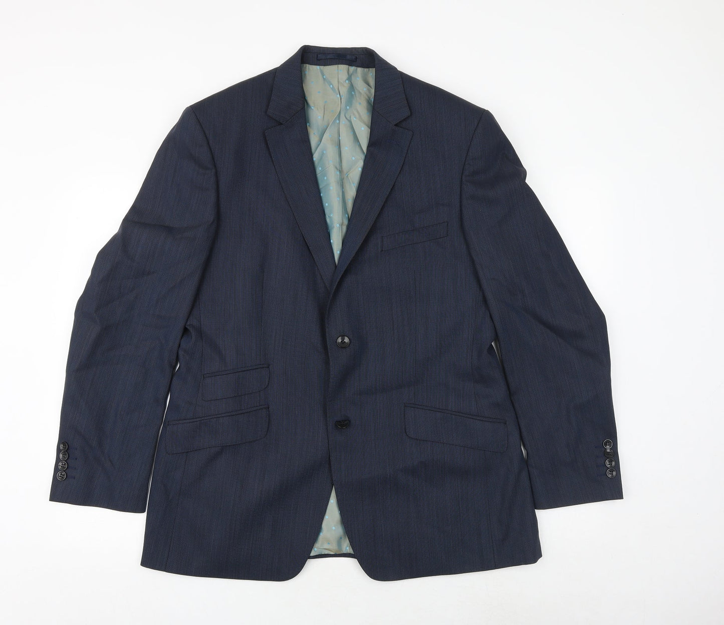 REMUS Mens Blue Wool Jacket Suit Jacket Size 40 Regular
