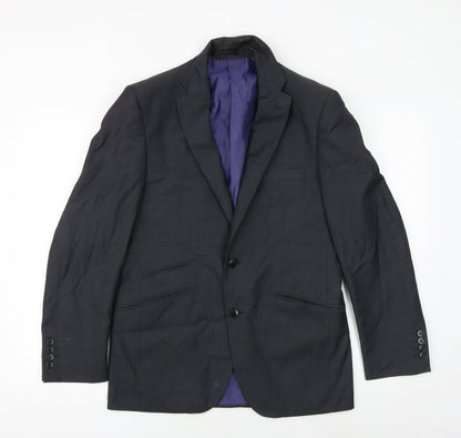 Additional front view of Autograph men’s grey wool jacket suit jacket, size 38, regular