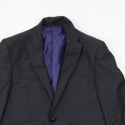 Close-up detail of Autograph men’s grey wool jacket suit jacket, size 38, regular