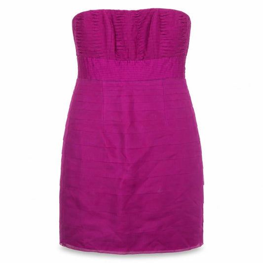 Monsoon Womens Purple Silk A-Line Size 10 Off the Shoulder Zip
