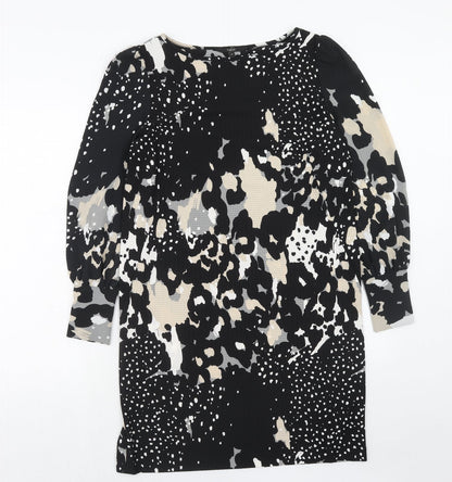 Next Womens Multicoloured Animal Print Polyester Sheath Size 12 Boat Neck Pullover