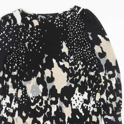 Next Womens Multicoloured Animal Print Polyester Sheath Size 12 Boat Neck Pullover
