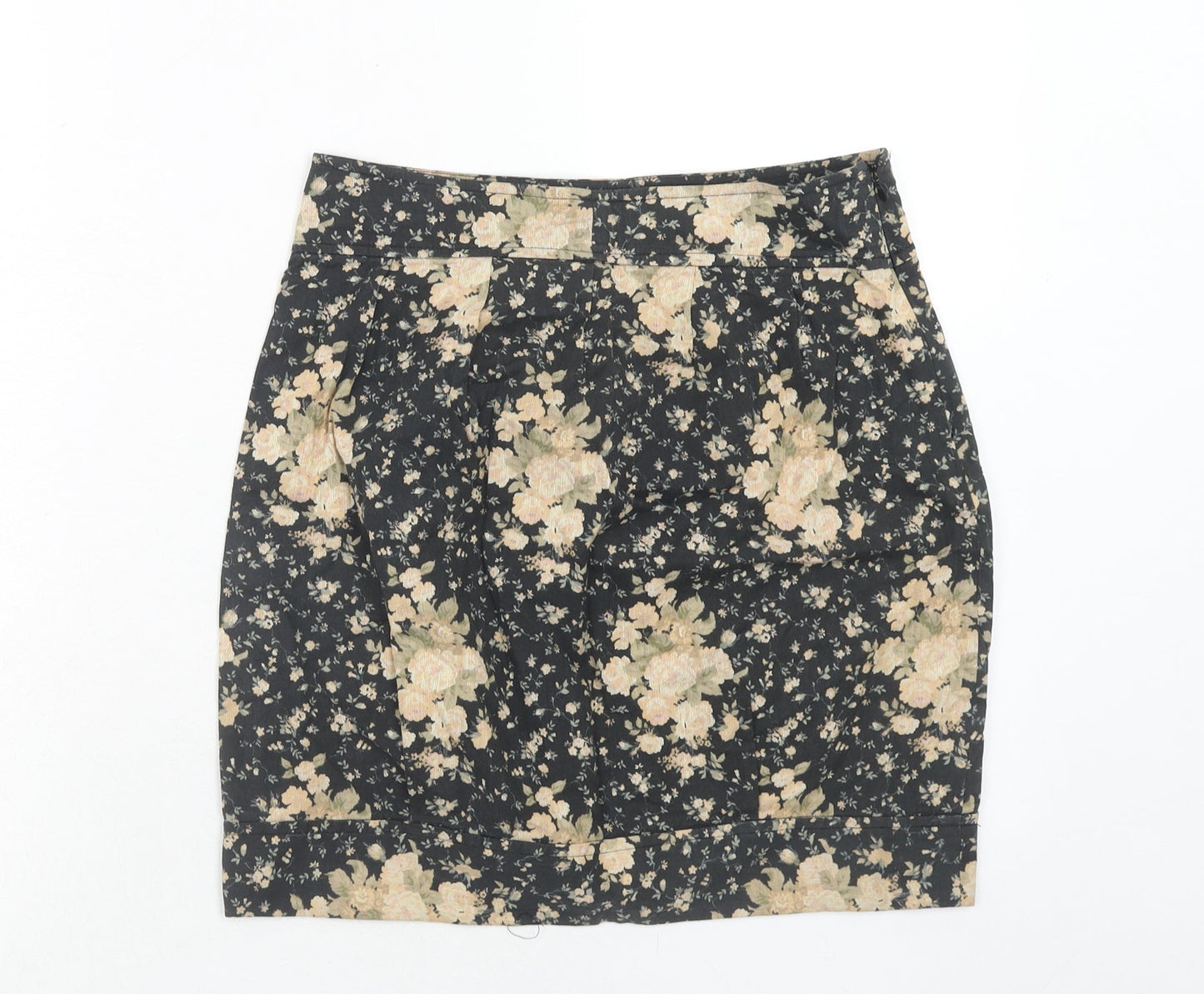Kimchi Blue Womens Multicoloured Floral Cotton A-Line Skirt Size M Zip