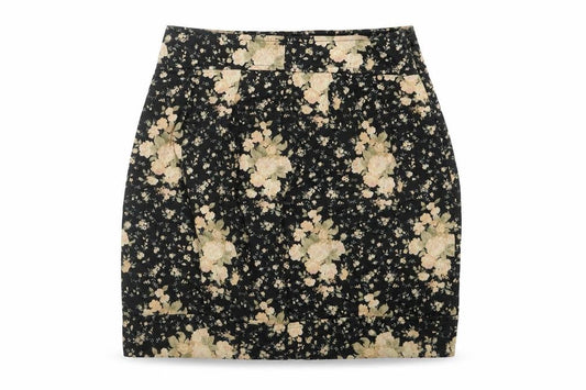 Kimchi Blue Womens Multicoloured Floral Cotton A-Line Skirt Size M Zip