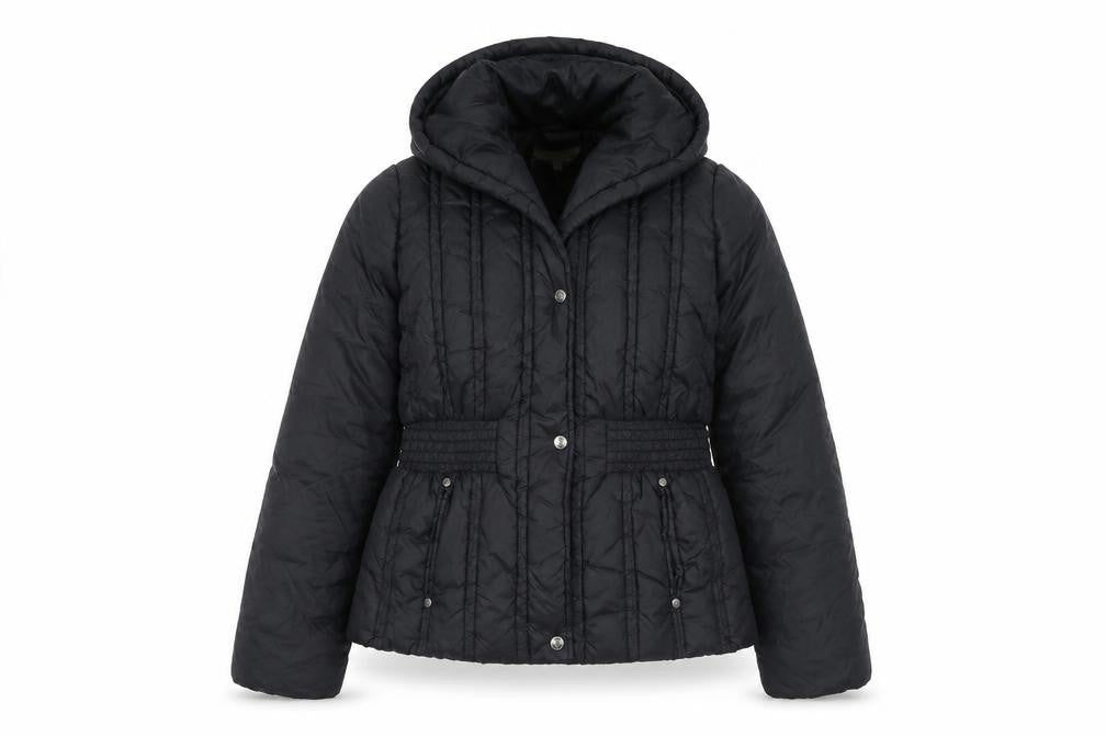 Honee Womens Black Quilted Jacket Size S Zip