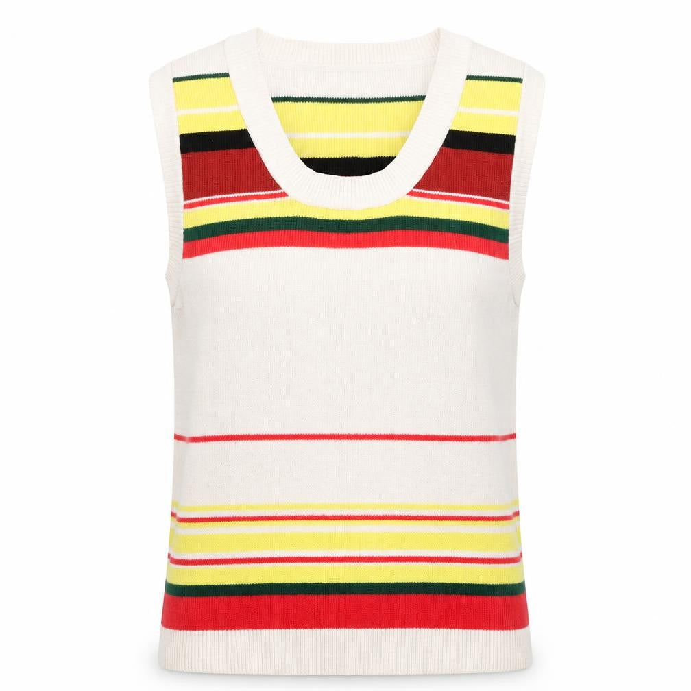NEXT Womens Multicoloured Scoop Neck Striped Cotton Pullover Jumper Size S
