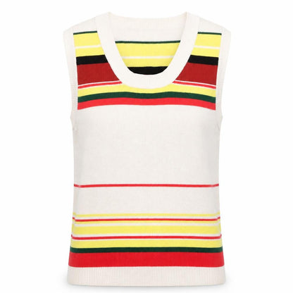 Next Womens Multicoloured Scoop Neck Striped Cotton Pullover Jumper Size S