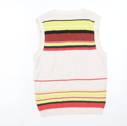 Next Womens Multicoloured Scoop Neck Striped Cotton Pullover Jumper Size S