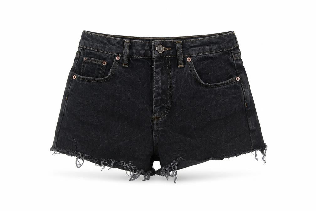 BDG Womens Black Cotton Cut-Off Shorts Size 28 in Regular Zip