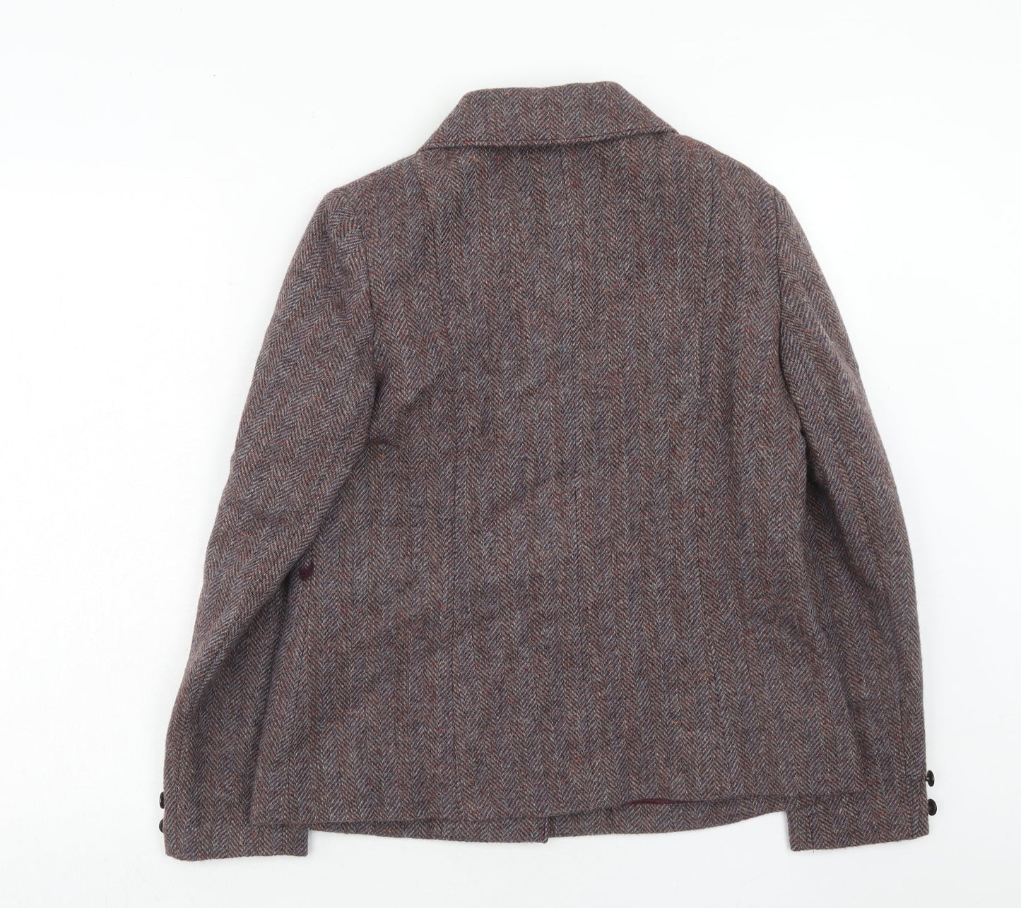 St Michael Womens Purple Geometric Jacket Size 14 Button