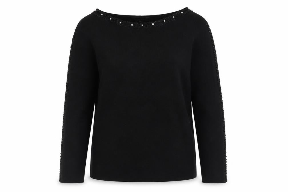 Sky Designs Womens Black Boat Neck Viscose Pullover Jumper Size 10