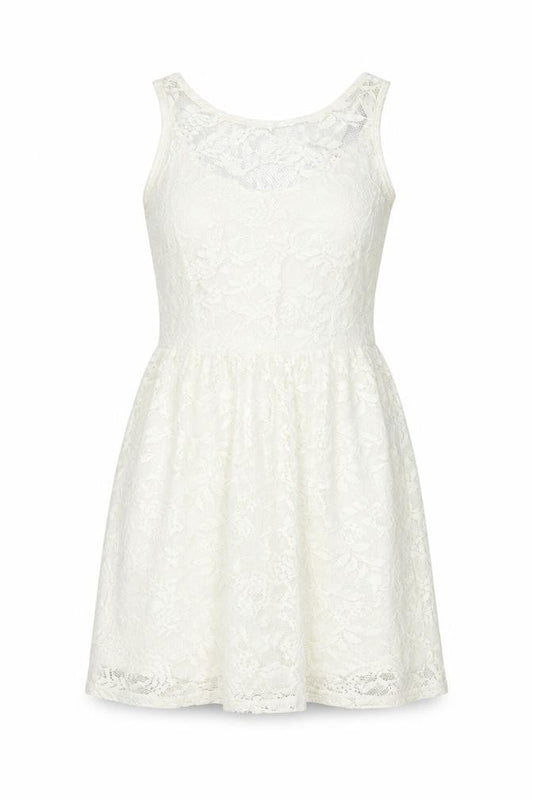 Dorothy Perkins Womens Ivory Polyester Tank Dress Size 10 Boat Neck Pullover