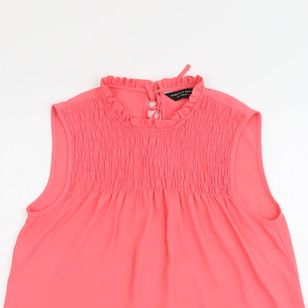 Dorothy Perkins Womens Pink Polyester Basic Tank Size 12 Round Neck