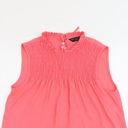 Dorothy Perkins Womens Pink Polyester Basic Tank Size 12 Round Neck