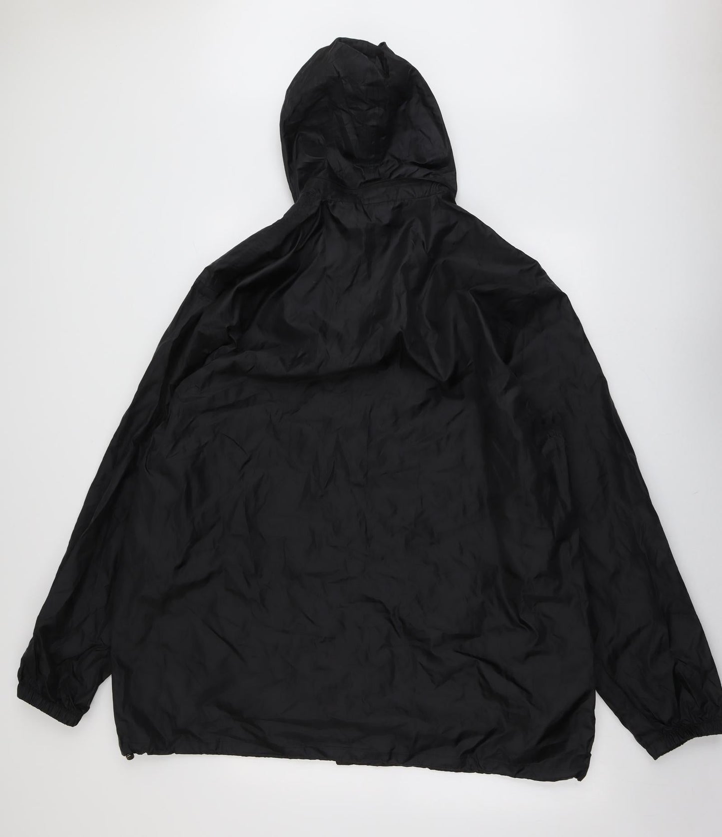 Cotton Traders Mens Black Rain Coat Coat Size 2XS Zip