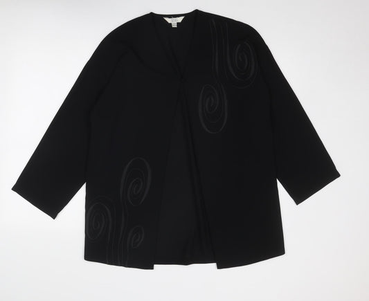 NEXT Womens Black Polyester Kimono Blouse Size S V-Neck