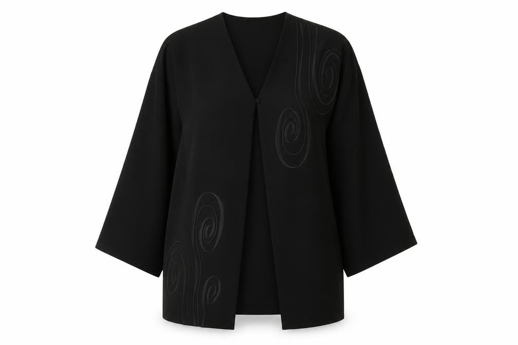 NEXT Womens Black Polyester Kimono Blouse Size S V-Neck