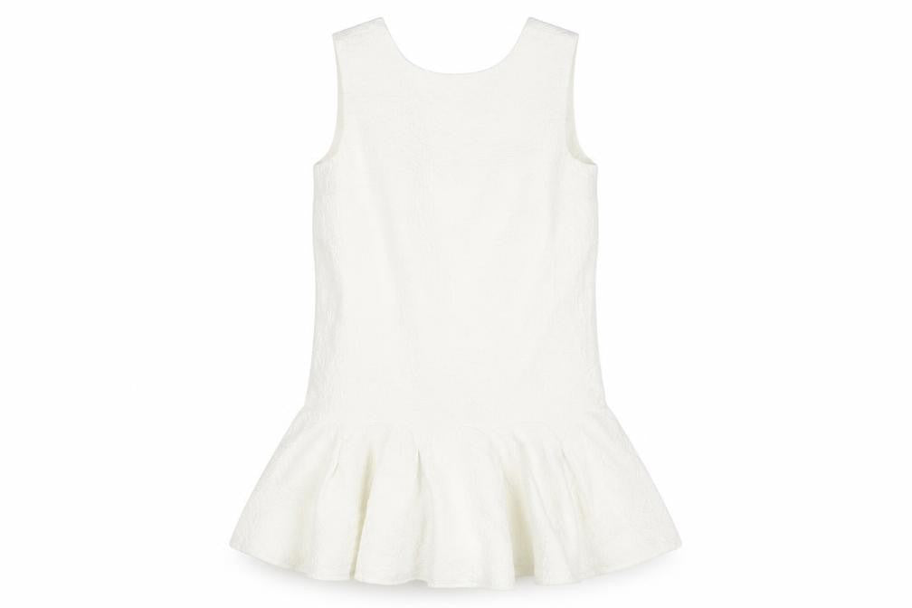 ASOS Womens White Cotton Mini Size 8 Boat Neck Zip - Textured