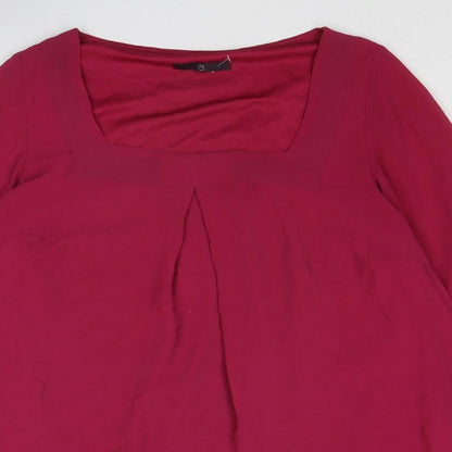Evans Womens Pink Polyester A-Line Size 16 Square Neck Pullover