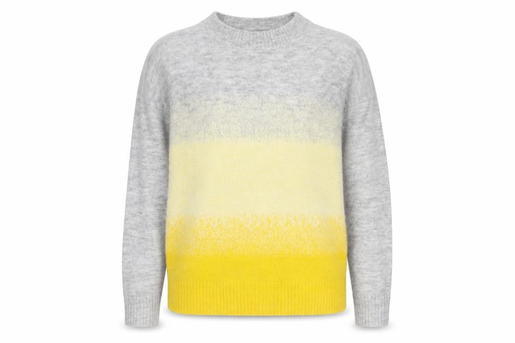 Oasis Womens Grey Crew Neck Acrylic Pullover Jumper Size XS - Colourblock