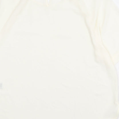 Marks & Spencer Womens Ivory Polyester Basic Blouse Size 12 Round Neck