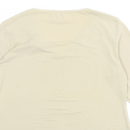 Berkertex Womens Beige Polyester Basic T-Shirt Size 16 V-Neck