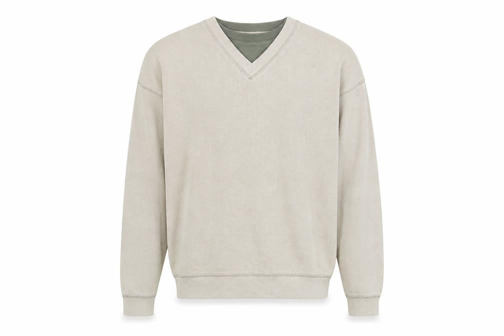 O-Club Mens Beige Cotton Pullover Sweatshirt Size L