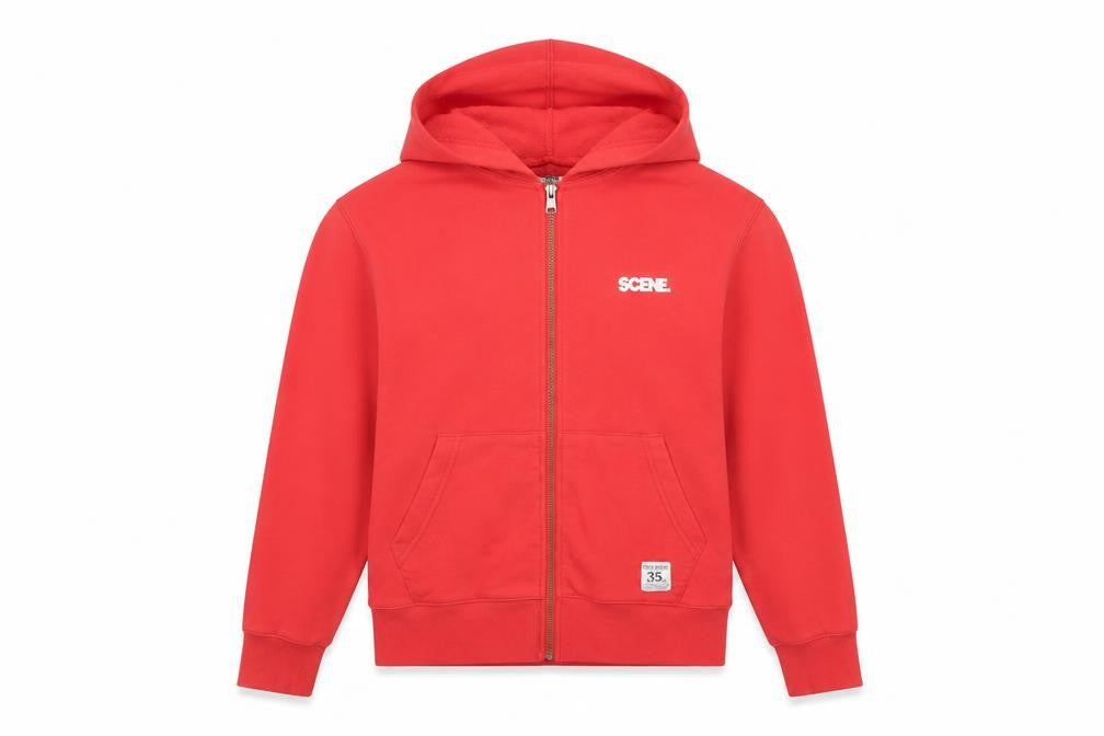 Scene Womens Red Polyester Full Zip Hoodie Size XS Zip