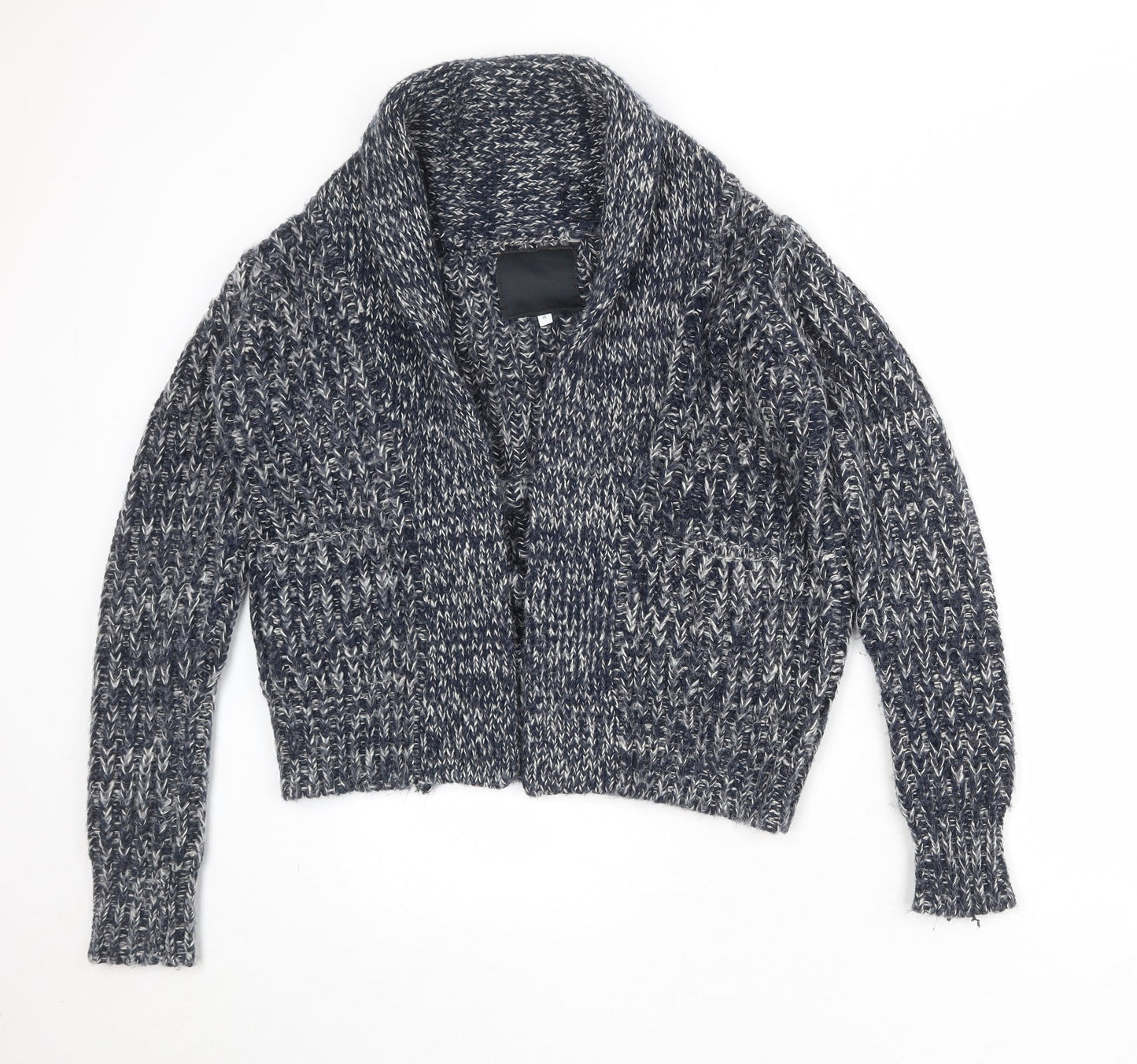 New Look Womens Blue Collared Acrylic Cardigan Jumper Size 10