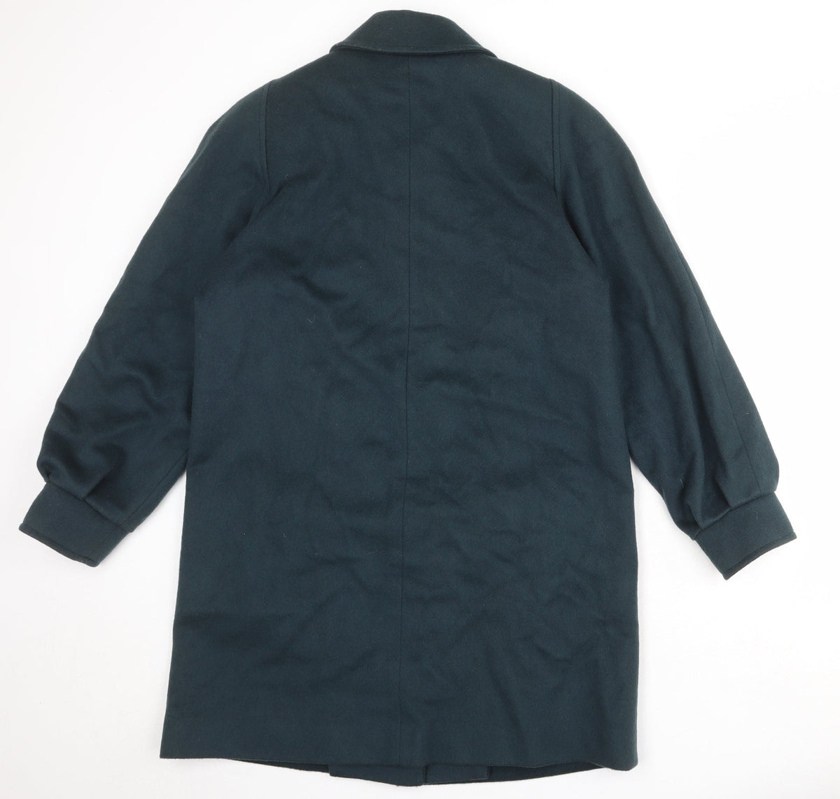 Me-Jay Womens Green Overcoat Coat Size M Button