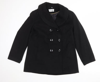 EWM Womens Black Jacket Size 14 Button